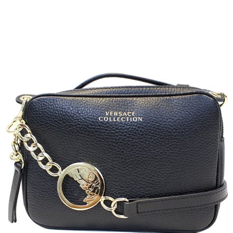 versace collection small camera leather crossbody|versace shoulder bag.